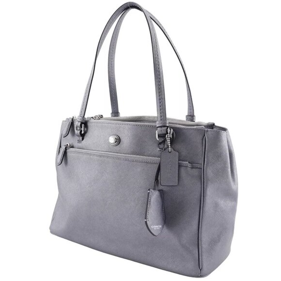 Coach Handbags - COACH Tote Bag F31744 Silver leather Women